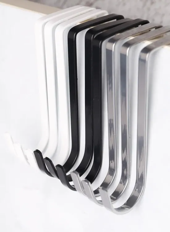 6 Lı Metal Siyah Kapı Arkası Çok Amaçlı Askı Kanca