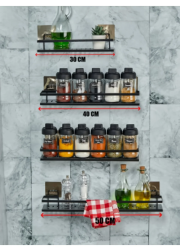 2 Li Metal Yapışkanlı Banyo Rafı Organizer (40cm X 10 Cm)