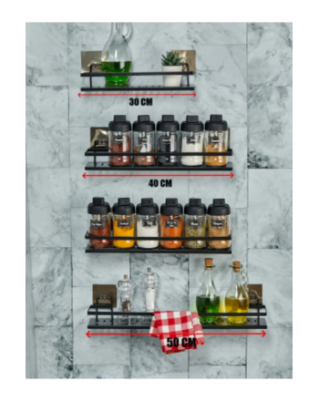 2 Li Metal Yapışkanlı Banyo Rafı Organizer (40cm X 10 Cm)