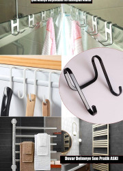 Çok Amaçlı Duşakabin Ve Havlupan Askısı Siyah