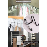 Çok Amaçlı Duşakabin Ve Havlupan Askısı Siyah