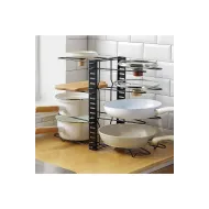 Ayrılabilir Tencere Kapağı Mutfak Depolama Fonksiyonlu Tencere Tava Düzenleyici-dolap Içi Organizer 